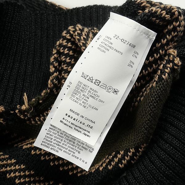 サカイ 22SS Rug Jacquard Knit Pullover セーター sacai(サカイ) 22SS Rag Jacquard Knit Pullover ラグ ジャカード