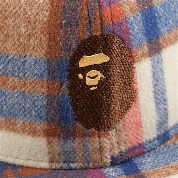 A BATHING APE ア ベイシング エイプ チェック柄サル顔刺繍イヤー