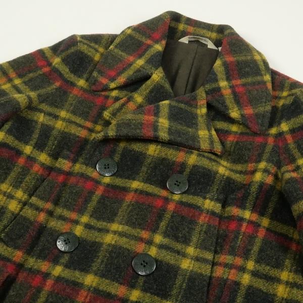 A BATHING APE ア ベイシング エイプ チェック柄ウールPコート 緑 Size