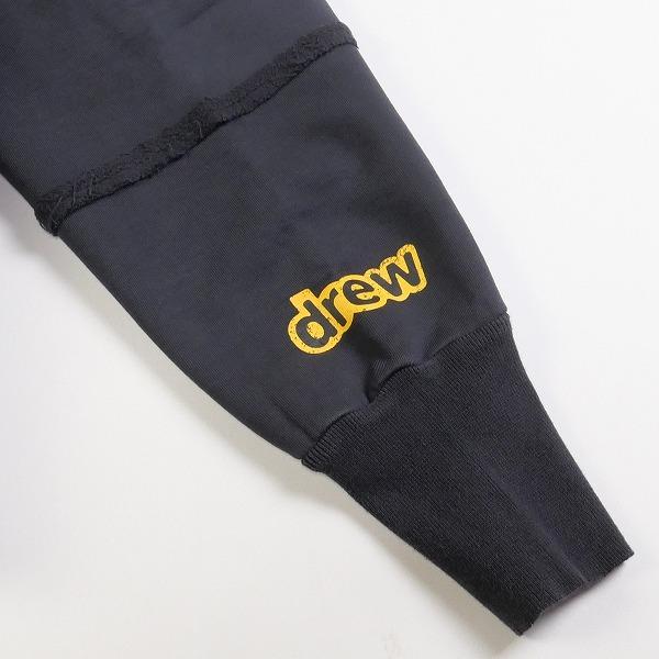 未使用 drew house ドリューハウス mascot deconstructed hoodie スマイルプリント プルオーバー スウェットパーカー M ダークグレー メンズ レディース 古着 中古 USED drew house ドリューハウス MASCOT DECONSTRUCTED HOODIE FADED BLACK