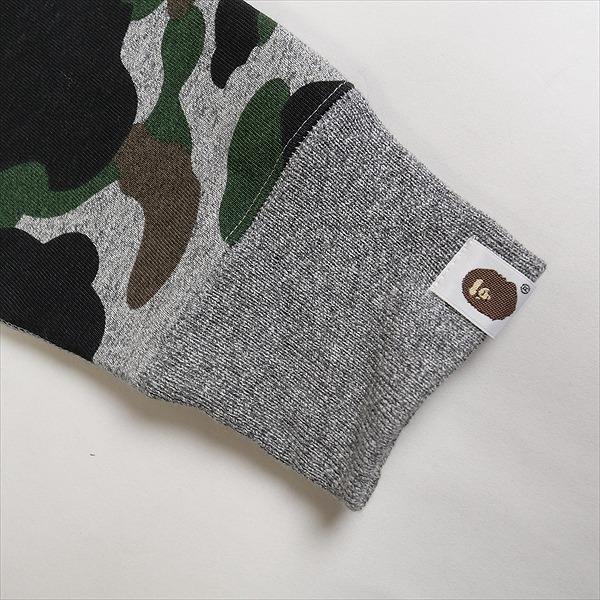 A BATHING APE 15AW HEATHER GRAY CAMO SHARK FULL ZIP HOODIE 