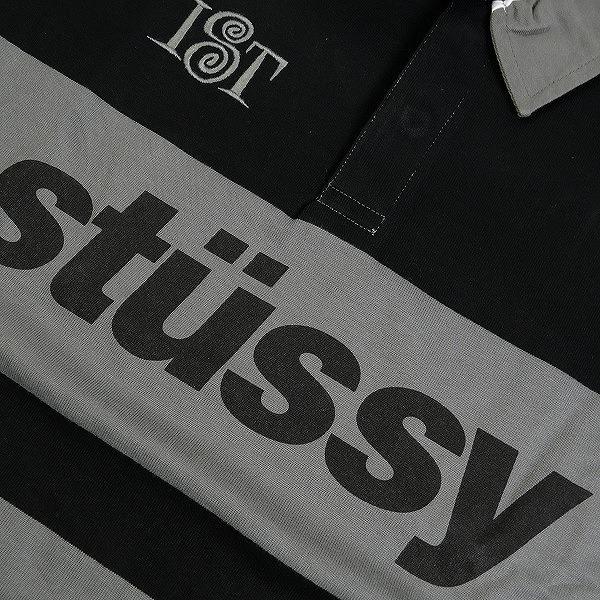 STUSSY ステューシー Stripe Team Rugby Black 長袖ポロシャツ 黒 Size 【S】 【新古品・未使用品】 20775129｜stay246｜07