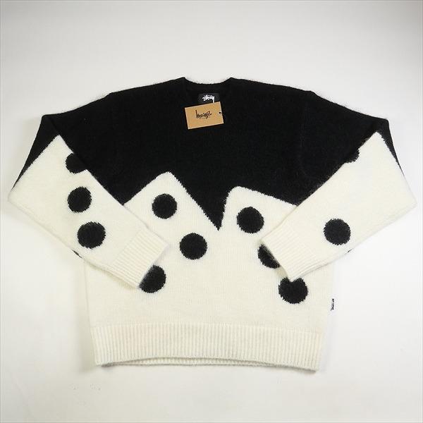 STUSSY ステューシー 23AW DICE FUZZY CREW BLACK ニット 黒 Size 【XL 