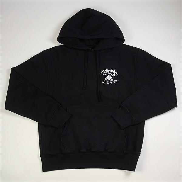 STUSSY ステューシー 23AW SKULL & BONES HOODIE PIGMENT DYED BLACK