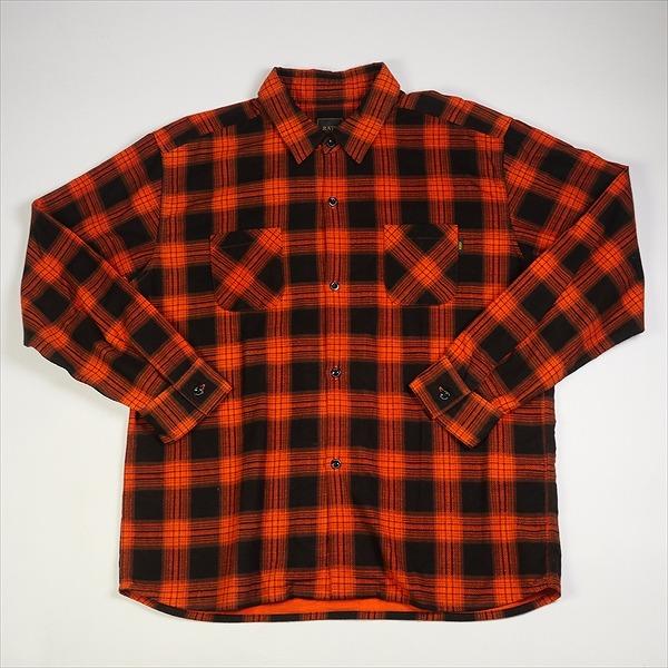 RATS ラッツ PRINT FLANNEL CHECK SHIRT ORANGE 長袖シャツ オレンジ 