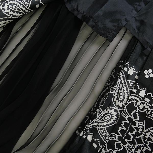 sacai サカイ 16SS ペイズリー柄プリーツスカート Black 16-02568 黒 