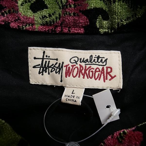 STUSSY ステューシー FLORAL JACQUARD GARAGE JACKET BLACK ジャケット