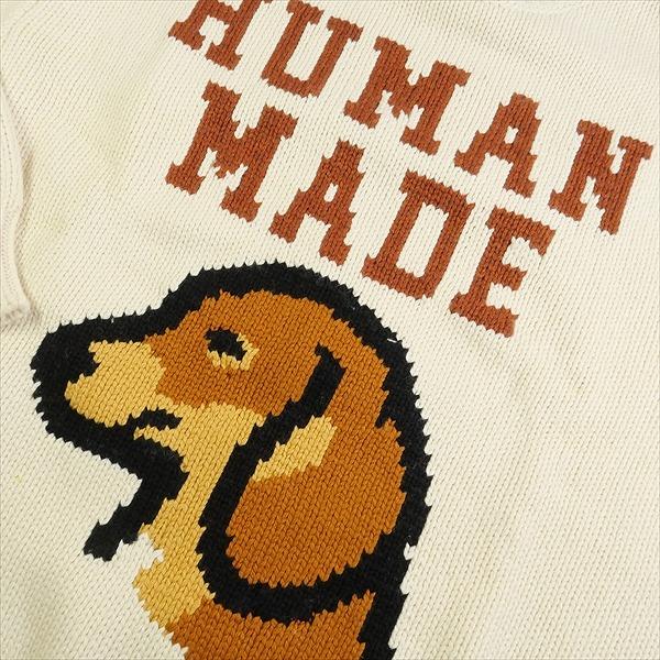 早い者勝ち　新品　HUMAN MADE 犬刺繍セーター ニット　スウェット HUMAN MADE ヒューマンメイド 23AW DACHS KNIT SWEATER White