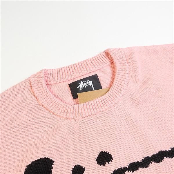 Stüssy ピンク ブラック Mサイズ 長袖セーター STUSSY ステューシー STOCK SWEATER PINK セーター ピンク Size 【XL