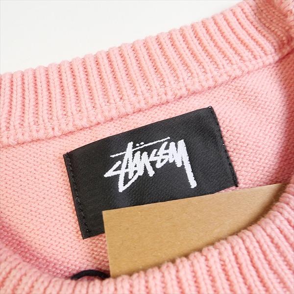 Stussy ピンク セーター Mサイズ Stussy ピンク ロゴ クルーネックセーター - メルカリ
