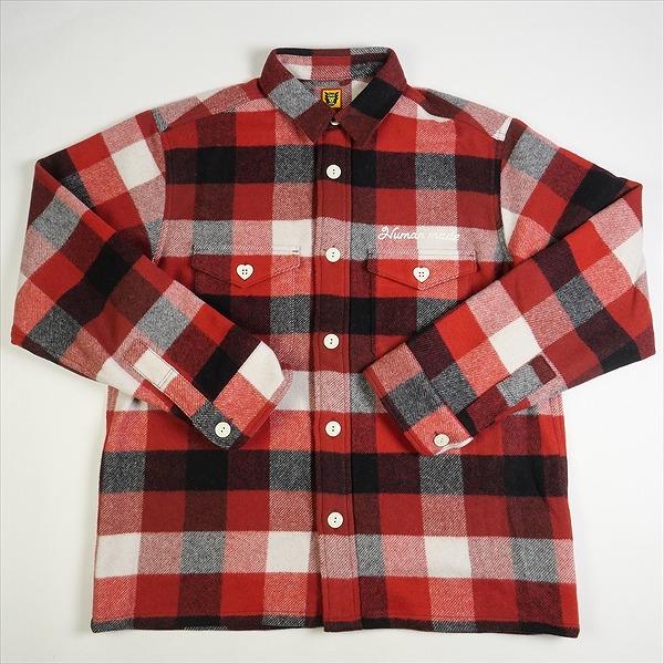 HUMAN MADE ヒューマンメイド 23AW WOOL BEAVERBLOCK CHECK SHIRT Red 