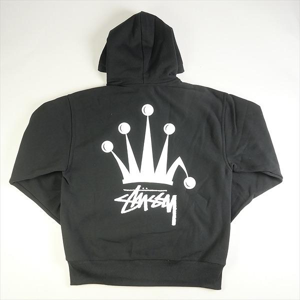 Stussy ブラック ジップパーカー L STUSSY ステューシー 24SS REGAL CROWN ZIP HOODIE BLACK ジップ
