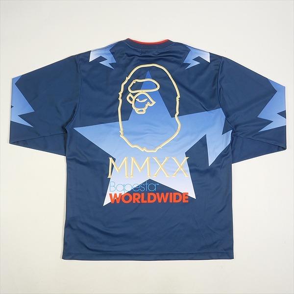 A BATHING APE ア ベイシング エイプ Bapesta WORLDWIDE ロンT 紺 Size