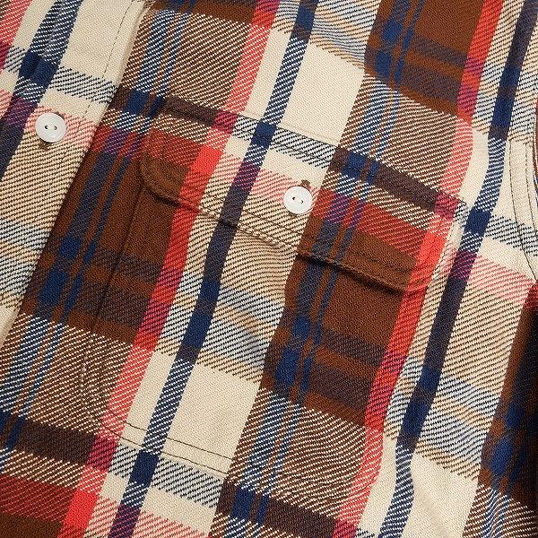A BATHING APE ア ベイシング エイプ 長袖チェックシャツ 茶