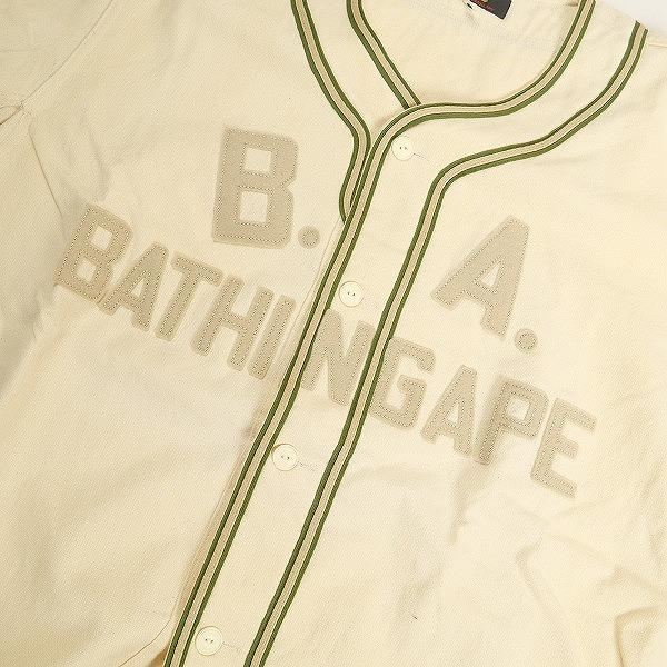 A BATHING APE ア ベイシング エイプ ベースボールシャツ ナチュラル 