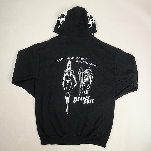 DEADLY DOLL デッドリードール Skele zip up Black ジップパーカー 黒 