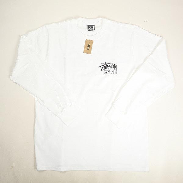 STUSSY ステューシー 24AW STOCK TAIWAN LS TEE WHITE 台湾限定ロンT