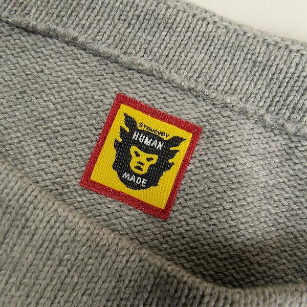 HUMAN MADE ヒューマンメイド 24AW HEART KNIT SWEATER GRAY HM28CS018