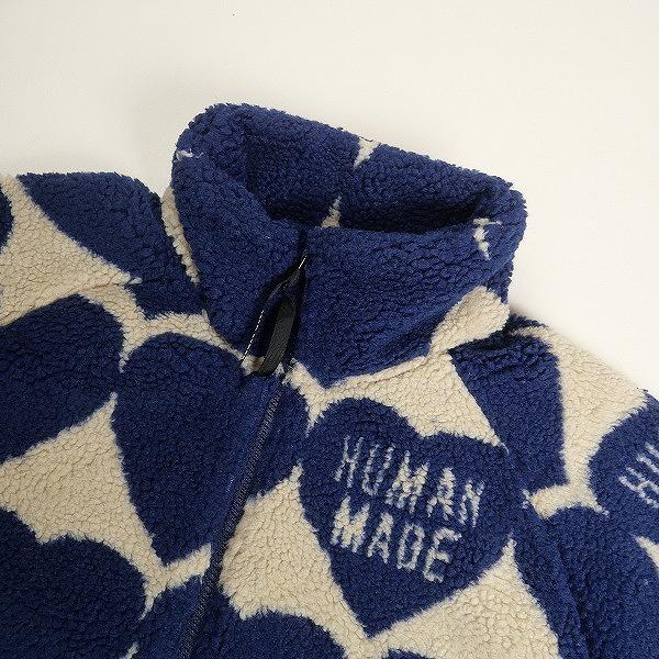 Human Made フーディ XL 青 HUMAN MADE ヒューマンメイド 24AW HEART FLEECE JACKET BLUE