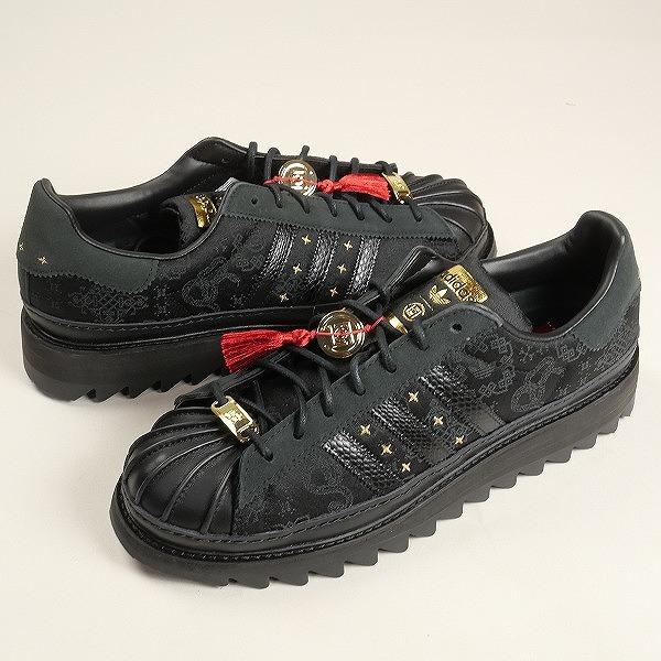 adidas アディダス ×CLOT SUPERSTAR LNY JR5114 スニーカー 黒 Size 