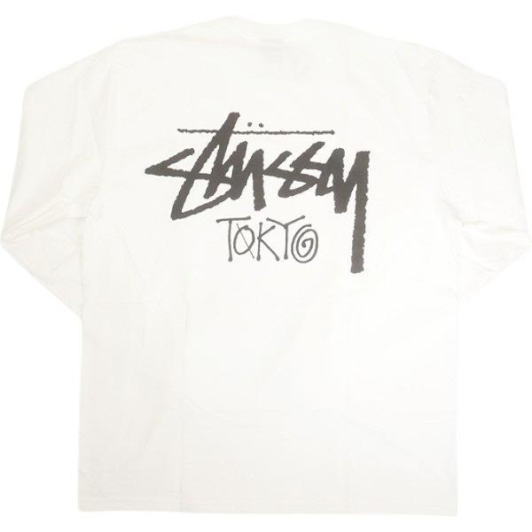 STUSSY ステューシー 25SS STOCK TOKYO LS TEE WHITE 東京限定ロンT 白