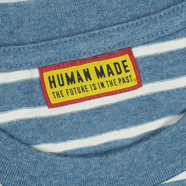HUMAN MADE ヒューマンメイド 25SS HEART STRIPED T-SHIRT BLUE