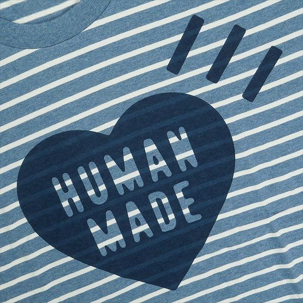 HUMAN MADE ヒューマンメイド 25SS HEART STRIPED T-SHIRT BLUE
