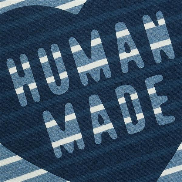 HUMAN MADE ヒューマンメイド 25SS HEART STRIPED T-SHIRT BLUE