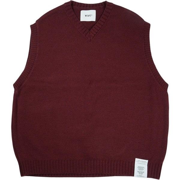トップス WTAPS DITCH / VEST 03(L) WTAPS ダブルタップス 23AW DITCH VEST ACRYLIC SIGN BURGUNDY 232MADT