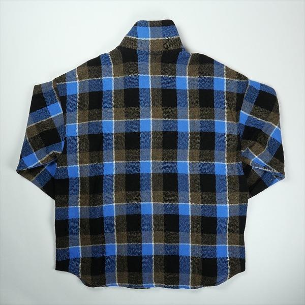 TENDERLOIN テンダーロイン HIGH NECK WOOL SHT BLUE 長袖シャツ 青