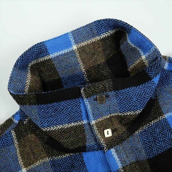 TENDERLOIN テンダーロイン HIGH NECK WOOL SHT BLUE 長袖シャツ 青