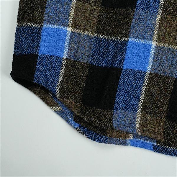 TENDERLOIN テンダーロイン HIGH NECK WOOL SHT BLUE 長袖シャツ 青