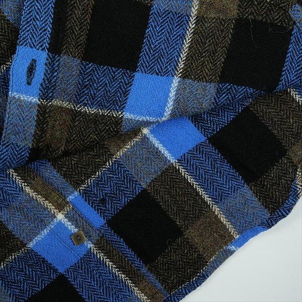 TENDERLOIN テンダーロイン HIGH NECK WOOL SHT BLUE 長袖シャツ 青