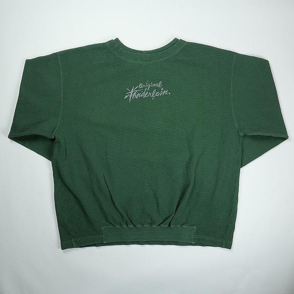 TENDERLOIN テンダーロイン MOSS STITCH SWEAT GREEN クルーネック