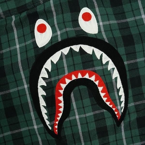 A BATHING APE ア ベイシング エイプ SHARK FLANNEL CHECK SHIRT