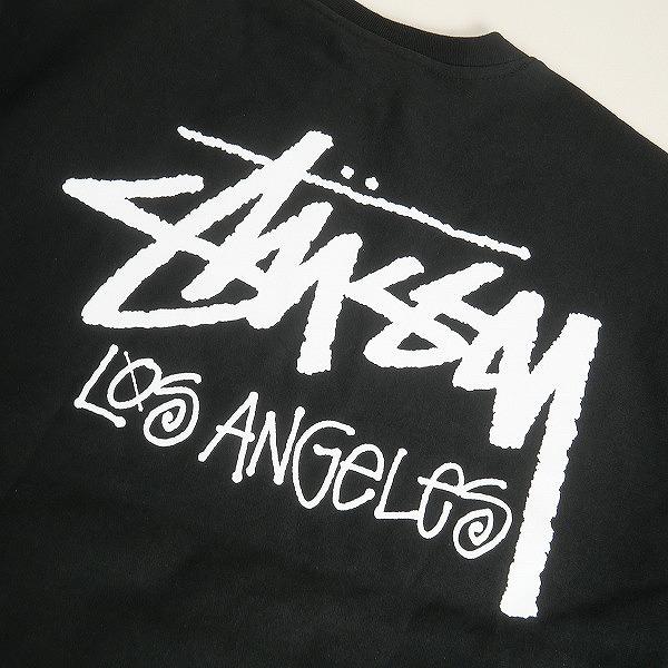 STUSSY ステューシー STOCK LOS ANGELES CREW BLACK LA限定クルー