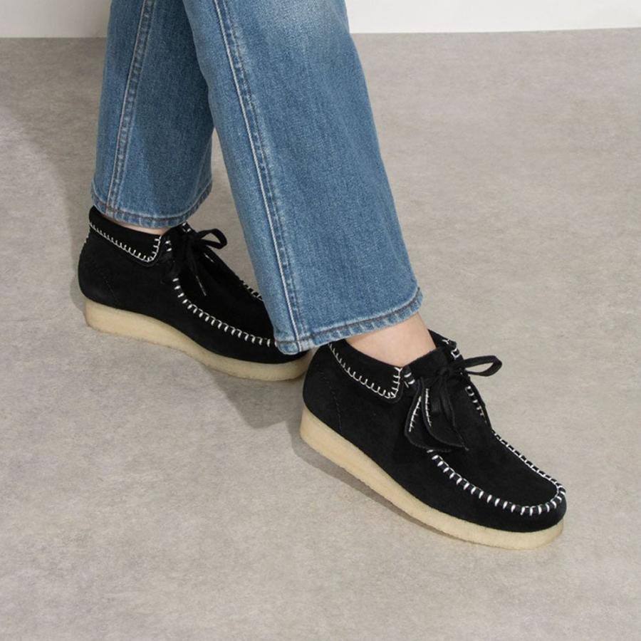 クラークス Clarks ワラブーツステッチ WallaBt Stitch レディース ミッドカット スエード クレープソール ジンジャー ブラック 26173225 26173986｜stay｜18