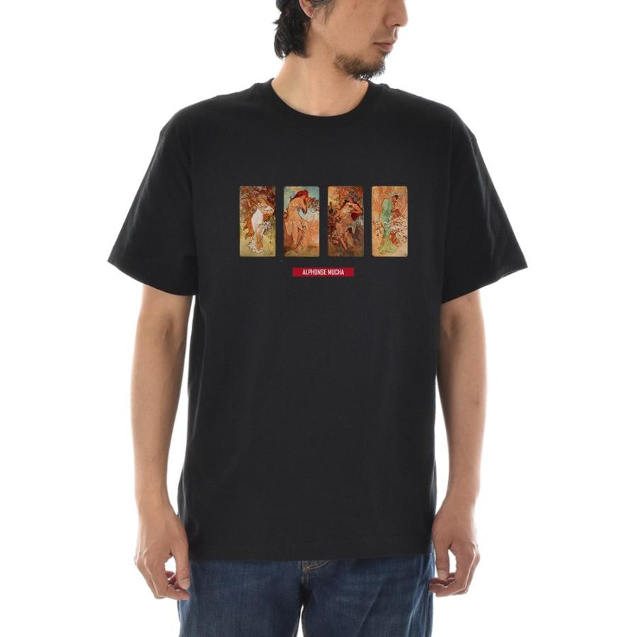 半袖 アートTシャツ】ミュシャ Tシャツ 四季 ライフ イズ アート 半袖 