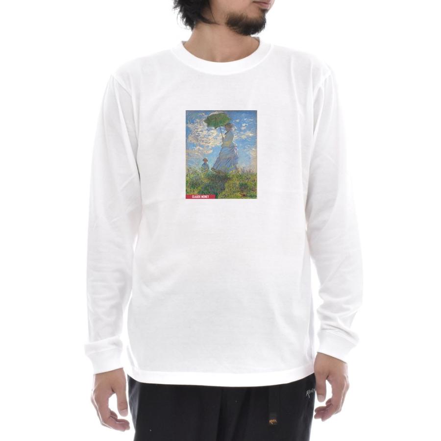 モネ Tシャツ 散歩、日傘をさす女性 ライフ イズ アート 長袖 ロング
