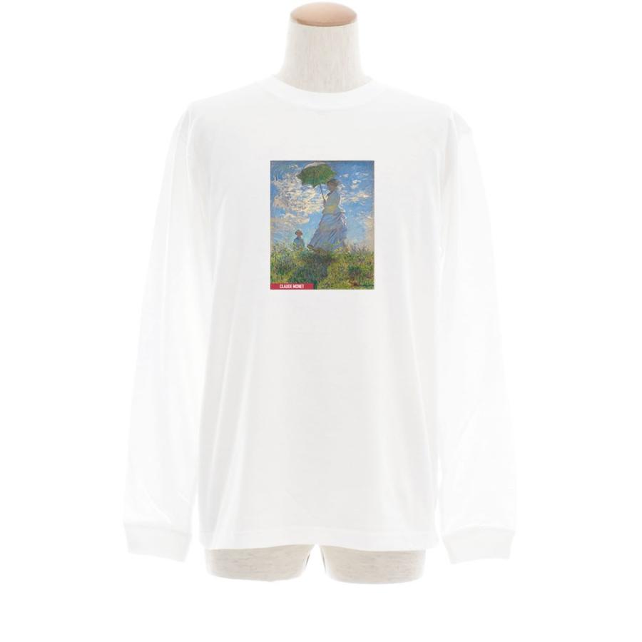 モネ Tシャツ 散歩、日傘をさす女性 ライフ イズ アート 長袖 ロング 