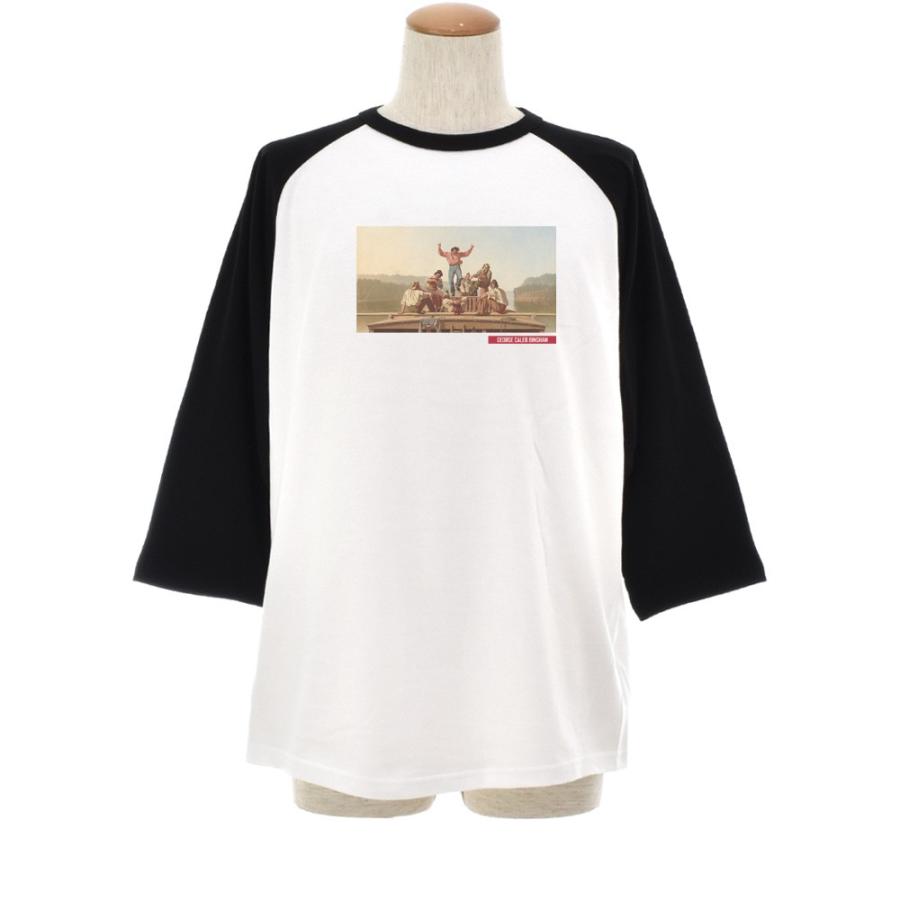 ビンガム Tシャツ 陽気なフラットボートマン ライフ イズ アート 7分袖 ラグランスリーブ メンズ レディース 大きいサイズ ベースボール 絵画 名画 ブランド |  | 01