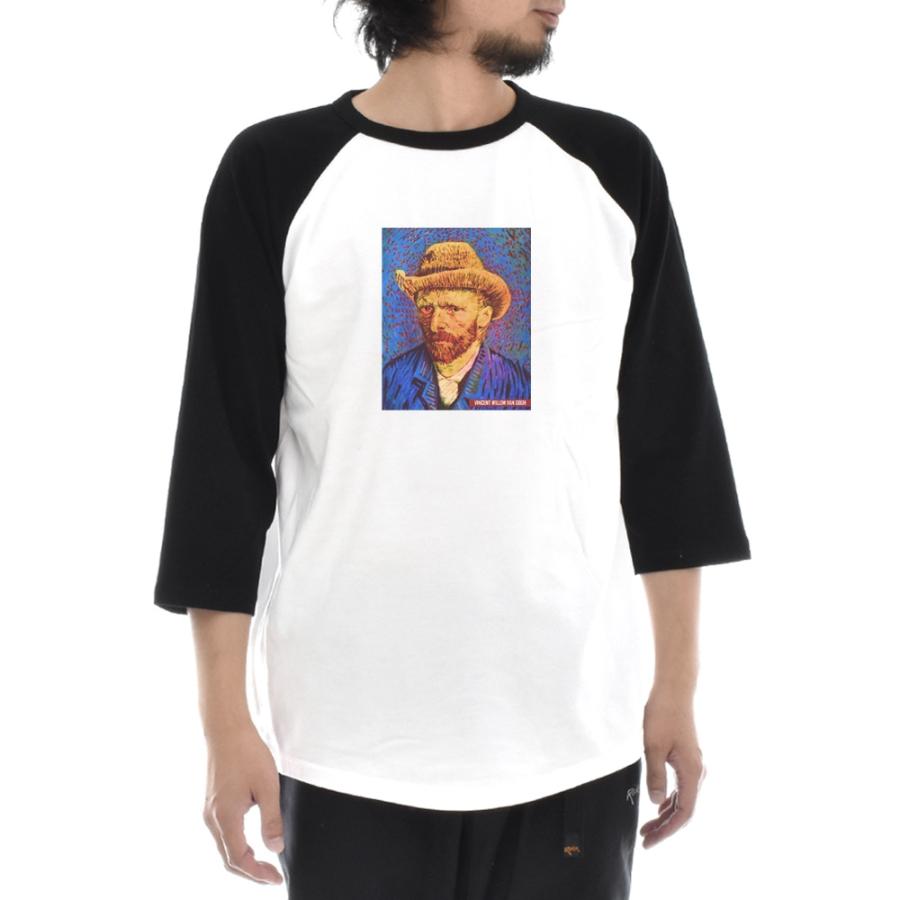ゴッホ Tシャツ 自画像 1887-88年冬 フィンセント ファン ライフ イズ アート 7分袖 ラグラン ベースボール メンズ レディース 大きいサイズ 絵画 ホワイト 白 |  | 02