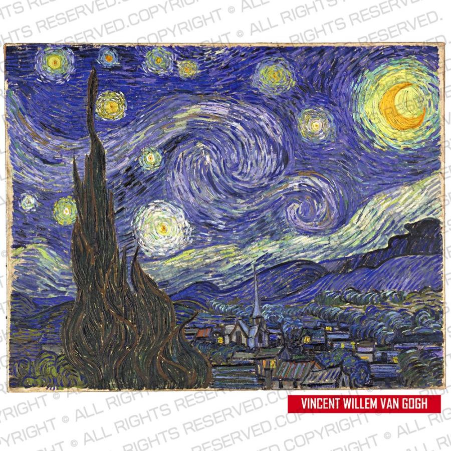 90s Van Gogh アートTシャツ ゴッホ　ゴッホの寝室 両面　ヘインズ ゴッホ Tシャツ 星月夜 フィンセント ファン ライフ イズ アート 長袖
