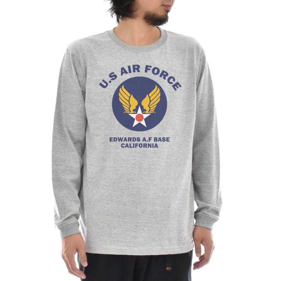 ミリタリー Tシャツ U.S AIR FORCE BASE 長袖Tシャツ ロンT ロング