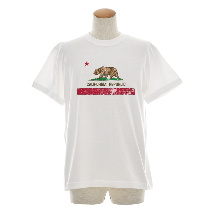 カリフォルニア フラッグ Tシャツ ジャスト 半袖Tシャツ メンズ レディース ティーシャツ 旗 熊 大きいサイズ ホワイト 白 S M L XL XXL XXXL ブランド｜stayblue｜02