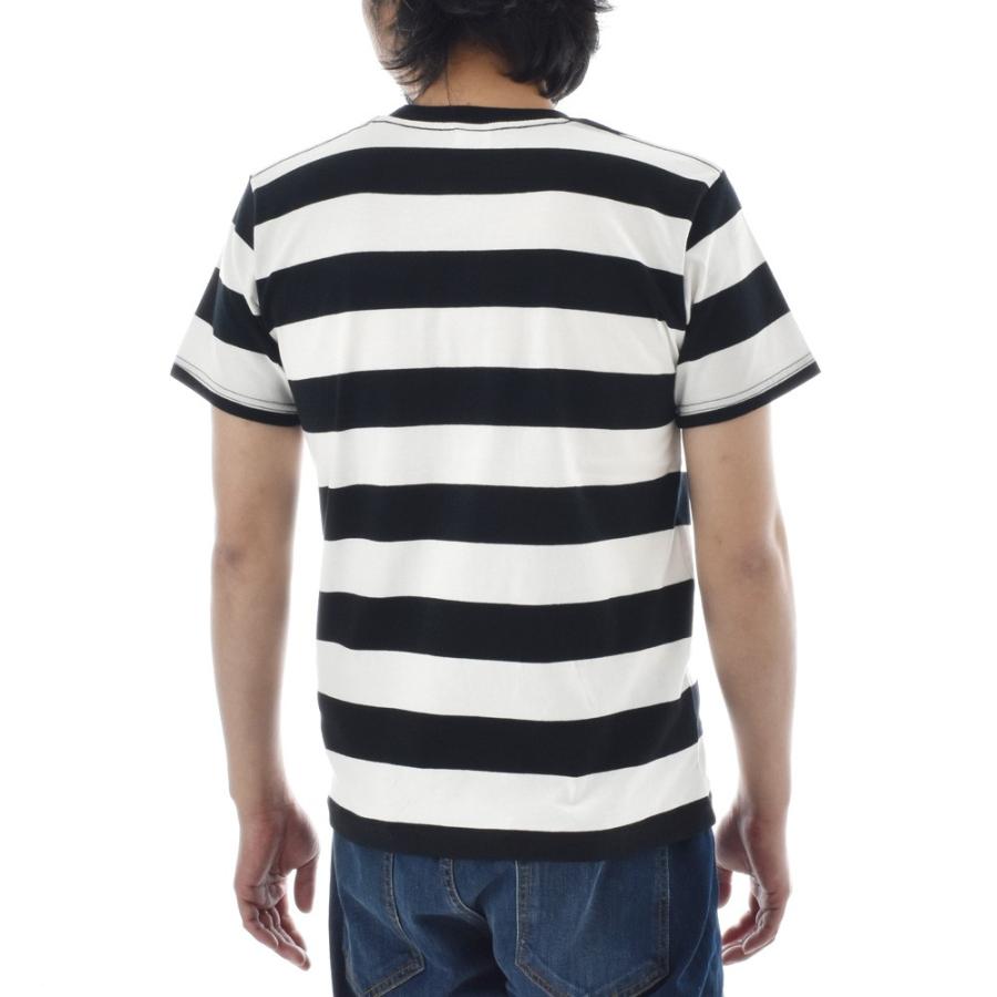 アメリカーナ 太ボーダーTシャツ ボーダー Tシャツ ジャスト エンブロイダリー ワイドボーダー 半袖T