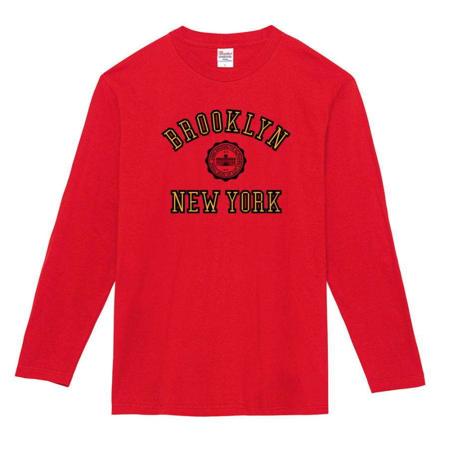 カレッジロゴ Tシャツ ブルックリン ニューヨーク長袖Tシャツ ロンT