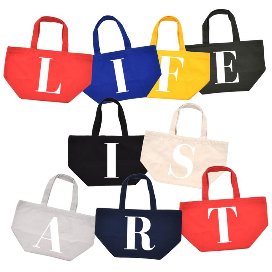 LIFE is ART イニシャルトートバッグ/アルファベットトートバッグ 名入れ ランチバッグ メンズ｜stayblue