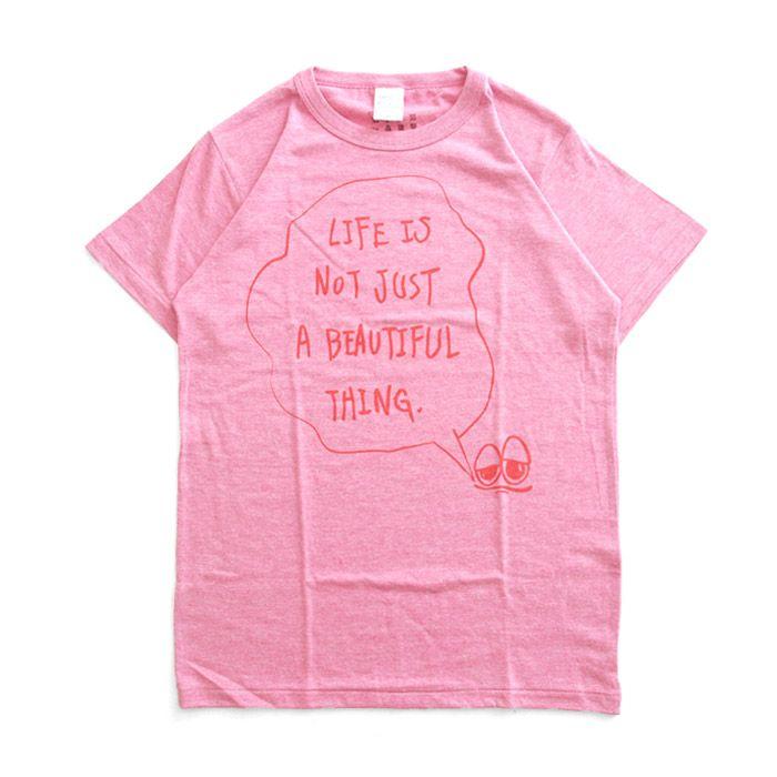 Tシャツ ライフ イズ アート × Chos Tシャツ NOT JUST A BEAUTIFUL Vintage Heather Pink メンズ｜stayblue
