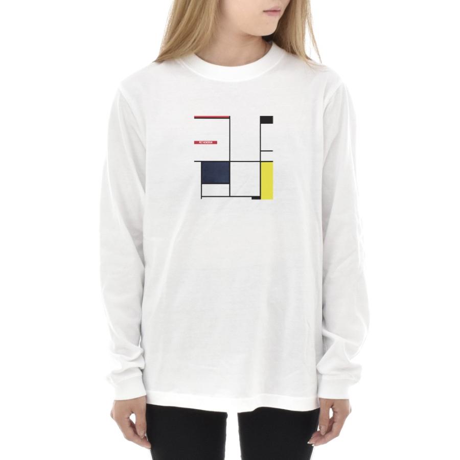 ピエト・モンドリアン Tシャツ タブロー ライフ イズ アート 長袖 ロングスリーブ ロンT メンズ レディース 大きいサイズ ホワイト 白 絵画 名画 ブランド |  | 02